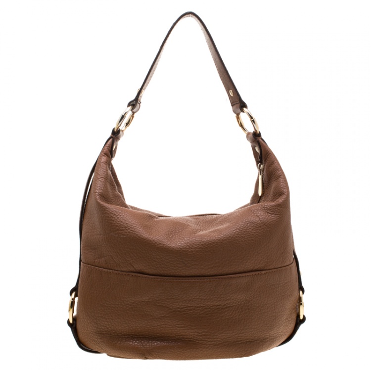 Pre Owned Michael Kors Brown Leather Fulton Hobo 