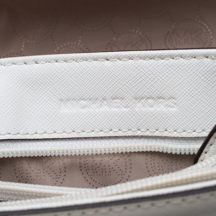 Pre Owned Michael Kors White Studded Leather Small Sloan Shoulder Bag