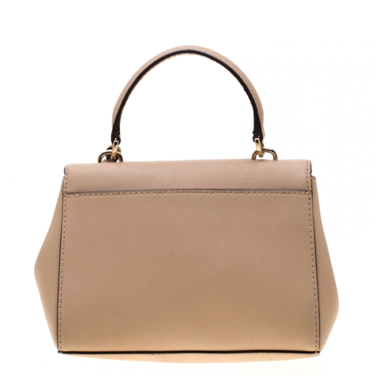 Pre Owned Michael Kors Beige Leather Extra Small Ava Crossbody Bag
