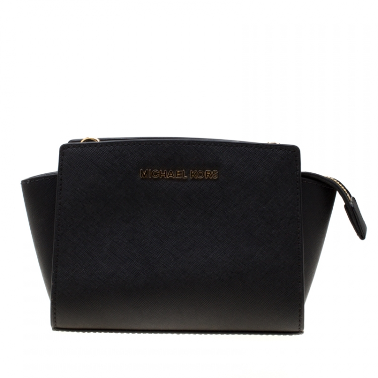 Michael Kors Black Leather Mini Selma Crossbody Bag Michael Kors | The  Luxury Closet