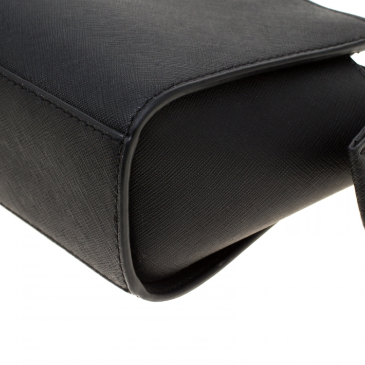 Pre Owned Michael Kors Black Leather Mini Selma Crossbody Bag