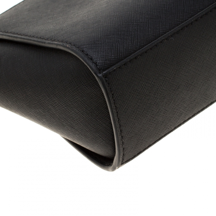 Pre Owned Michael Kors Black Leather Mini Selma Crossbody Bag