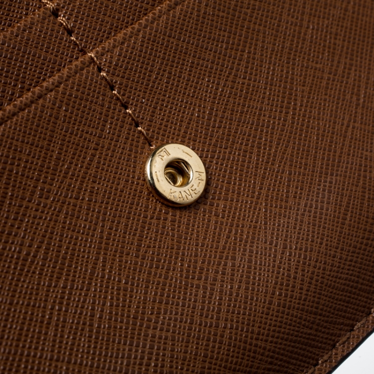 Pre Owned Michael Kors Brown Leather Jet Set Travel Wallet