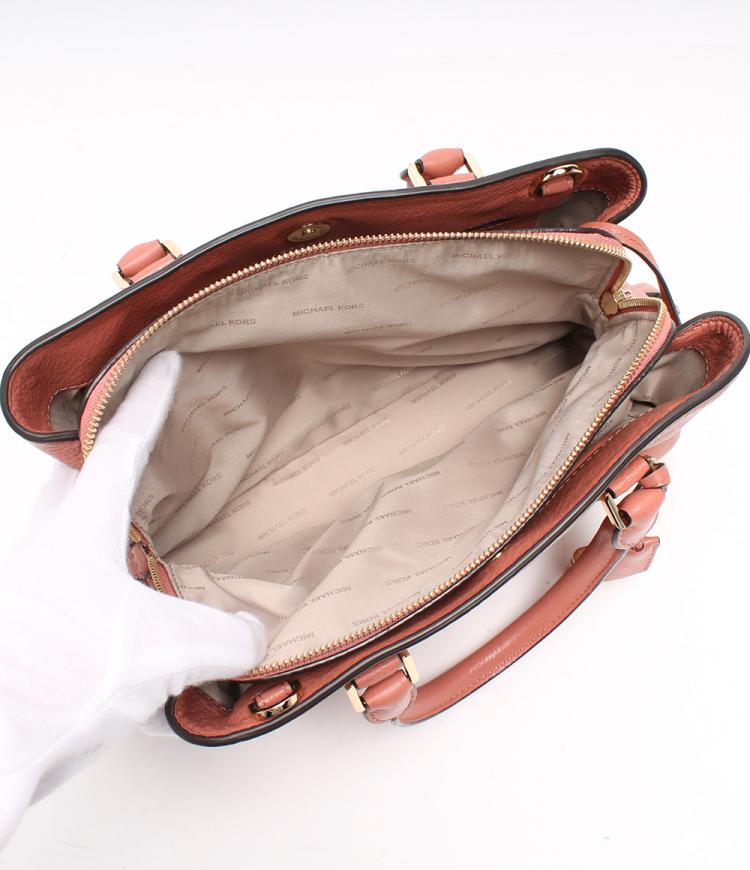 Pre Owned Michael Kors Pink Oyster Leather Satchel