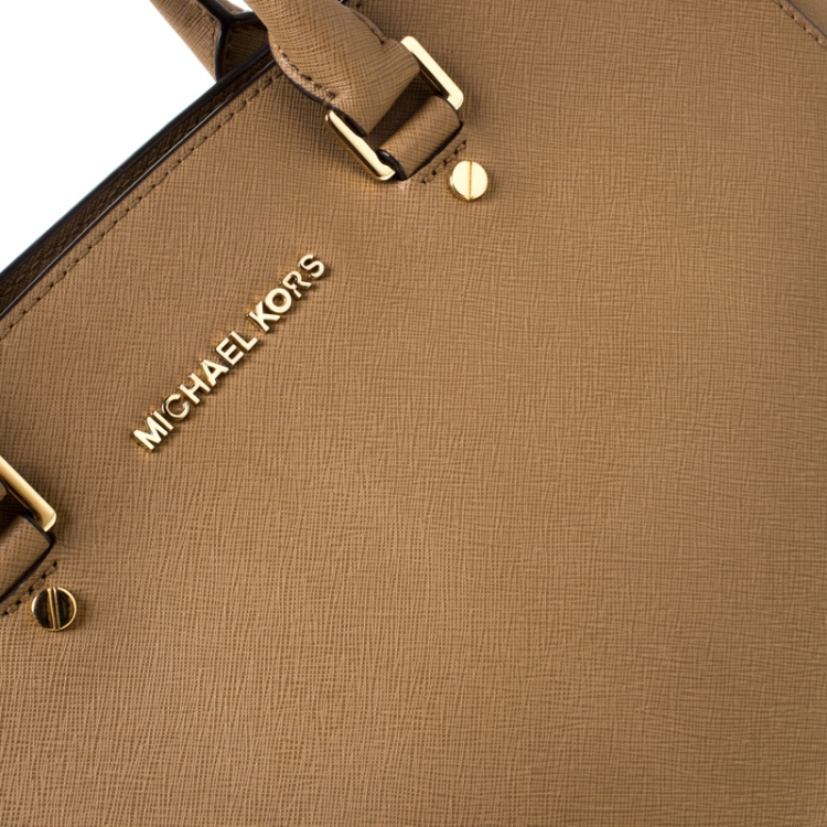 Pre Owned Michael Michael Kors Brown Leather Medium Selma Tote