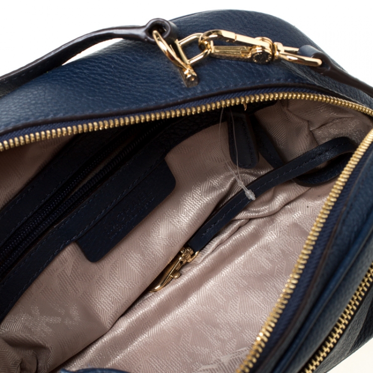 Pre Owned MICHAEL Michael Kors Blue Leather Crossbody Bag