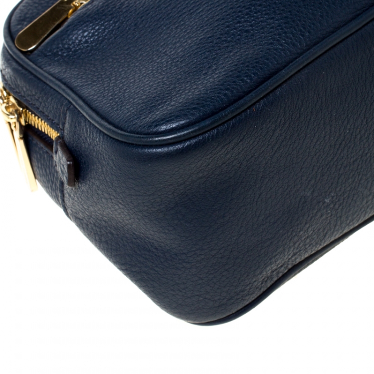 Pre Owned MICHAEL Michael Kors Blue Leather Crossbody Bag