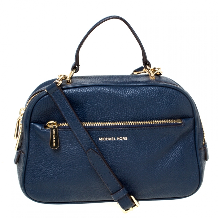 Pre Owned MICHAEL Michael Kors Blue Leather Crossbody Bag