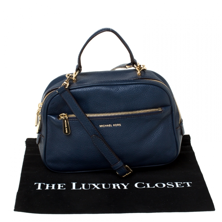 Pre Owned MICHAEL Michael Kors Blue Leather Crossbody Bag