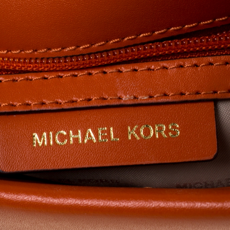 Pre Owned Michael Kors Multicolor Leather and Coated Canvas Sloan Top Handle Bag