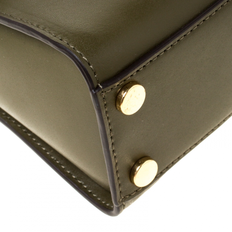 Pre Owned Michael Kors Multicolor Leather and Coated Canvas Sloan Top Handle Bag