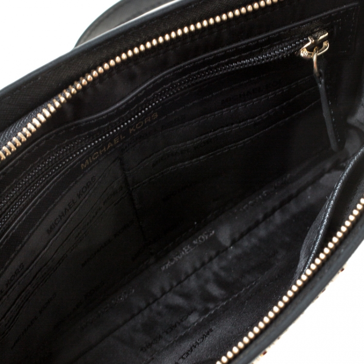 Pre Owned Michael Kors Black Leather Crossbody Bag