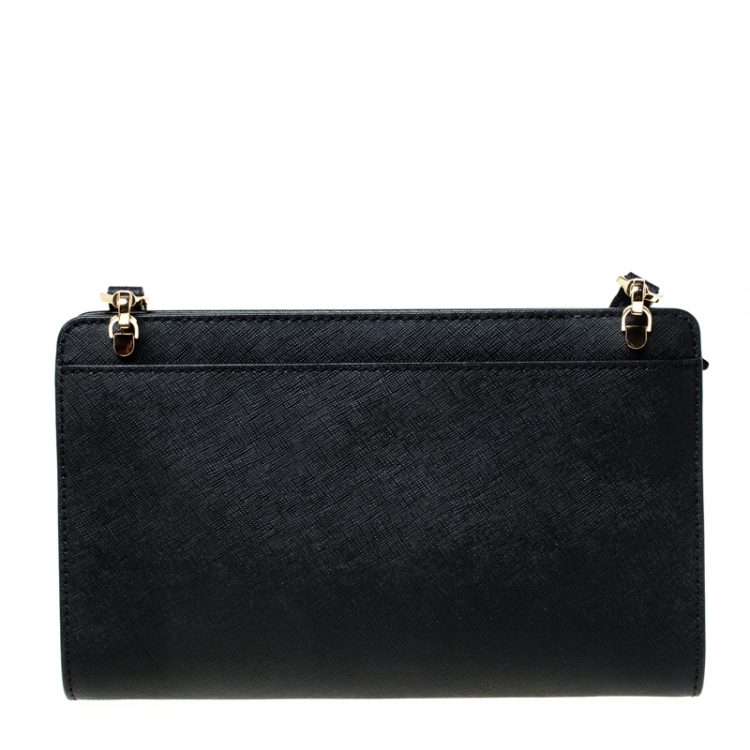 Pre Owned Michael Kors Black Leather Crossbody Bag