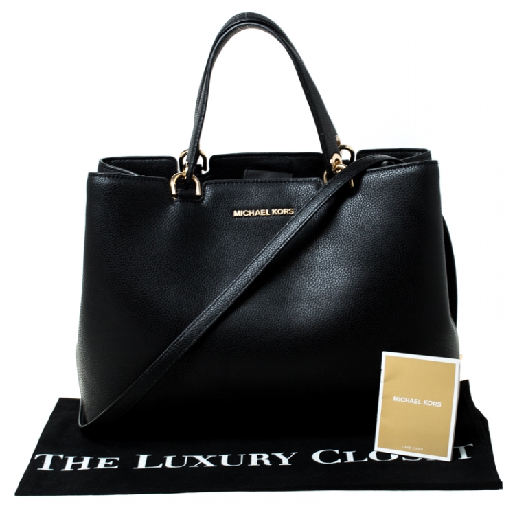 Pre Owned MICHAEL Michael Kors Black Leather Tote 