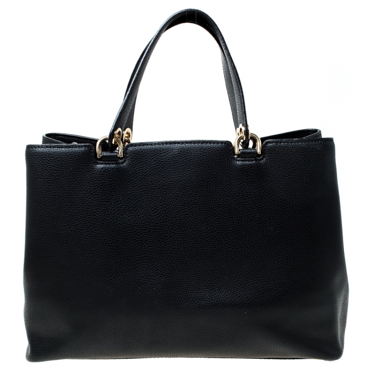 Pre Owned MICHAEL Michael Kors Black Leather Tote 