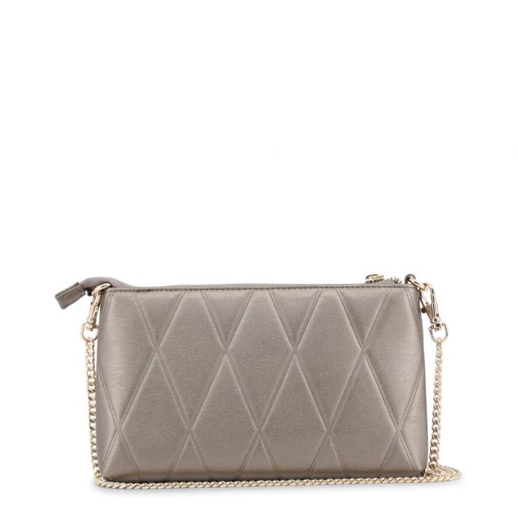 Pre Owned Versace Jeans Gray Quilted Faux Leather Clutch Bag