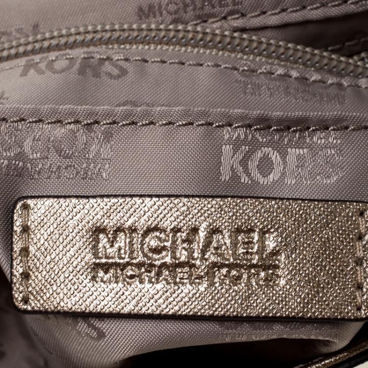 Pre Owned MICHAEL Michael Kors Metallic Gold Leather Top Handle Bag