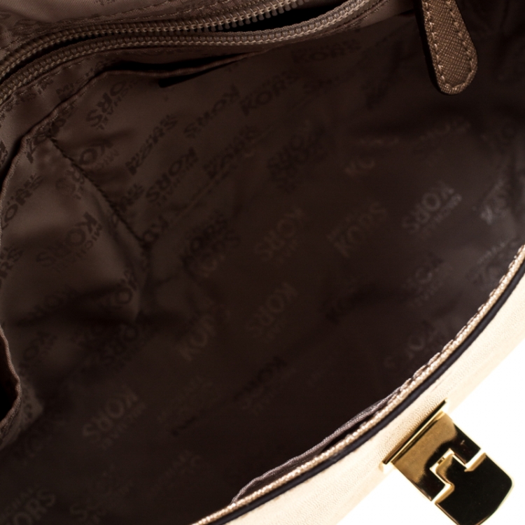 Pre Owned MICHAEL Michael Kors Metallic Gold Leather Top Handle Bag