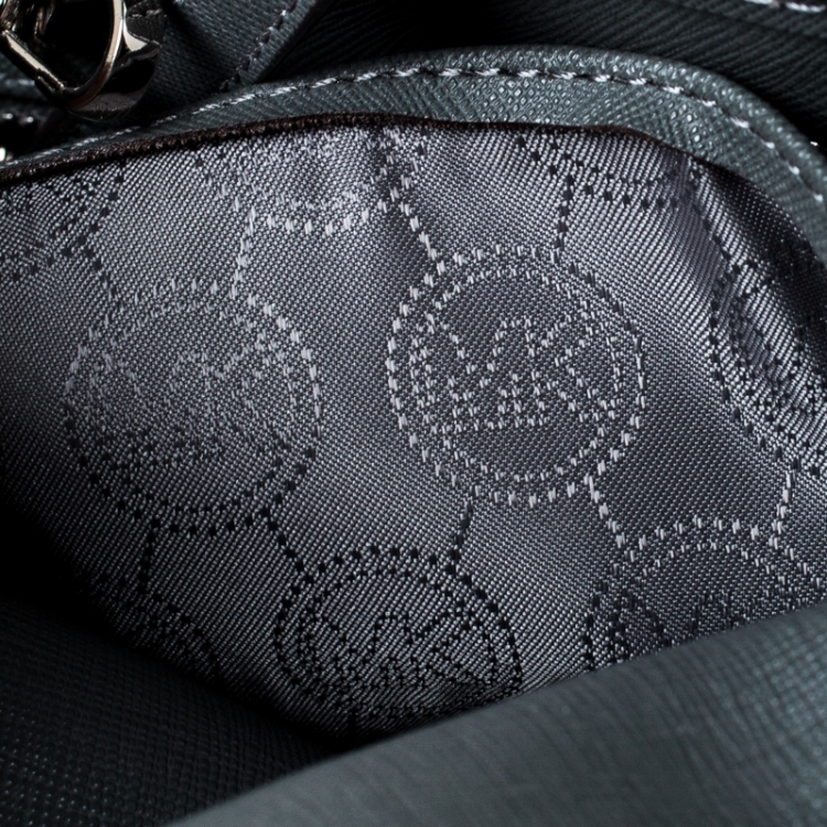 Pre Owned Michael Kors Dark Grey Leather Travel Tote 