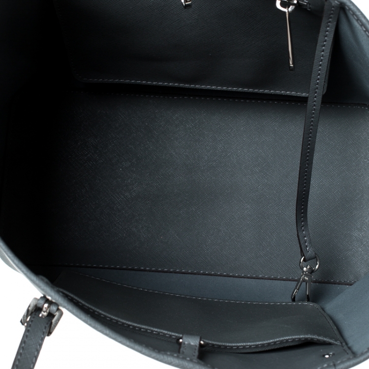 Pre Owned Michael Kors Dark Grey Leather Travel Tote 