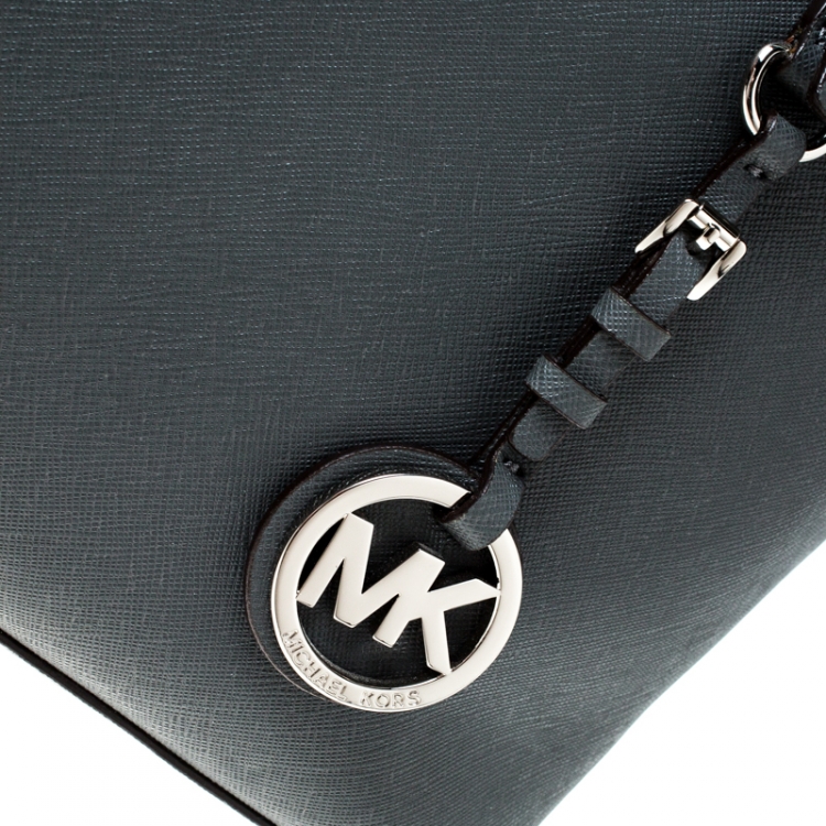 Pre Owned Michael Kors Dark Grey Leather Travel Tote 