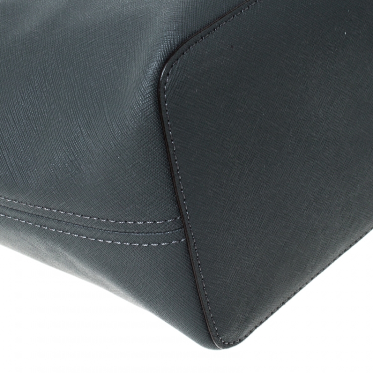 Pre Owned Michael Kors Dark Grey Leather Travel Tote 