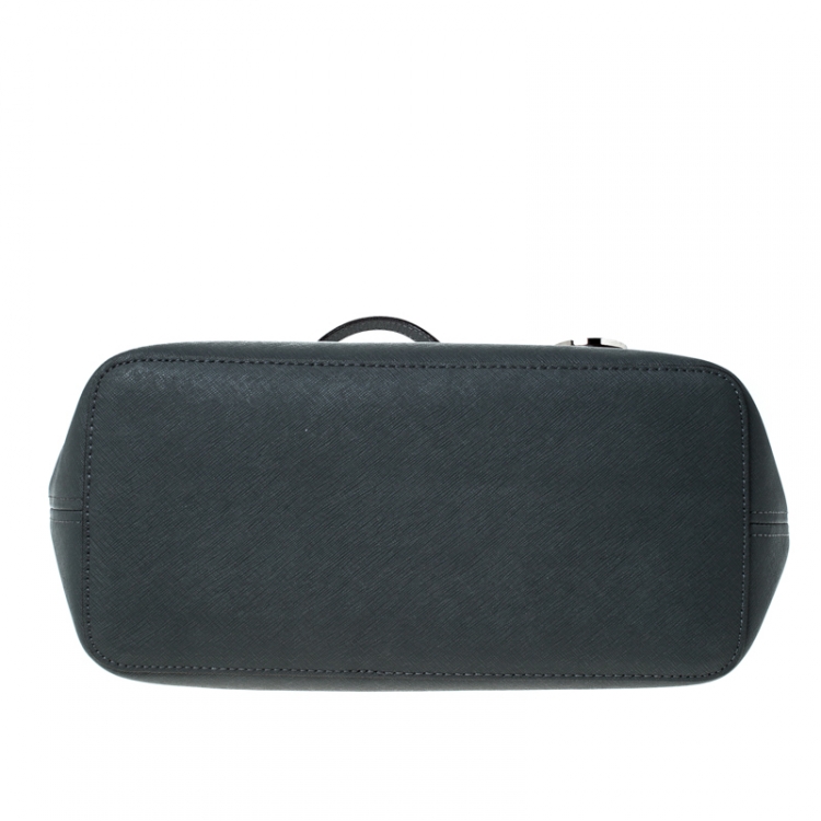 Pre Owned Michael Kors Dark Grey Leather Travel Tote 
