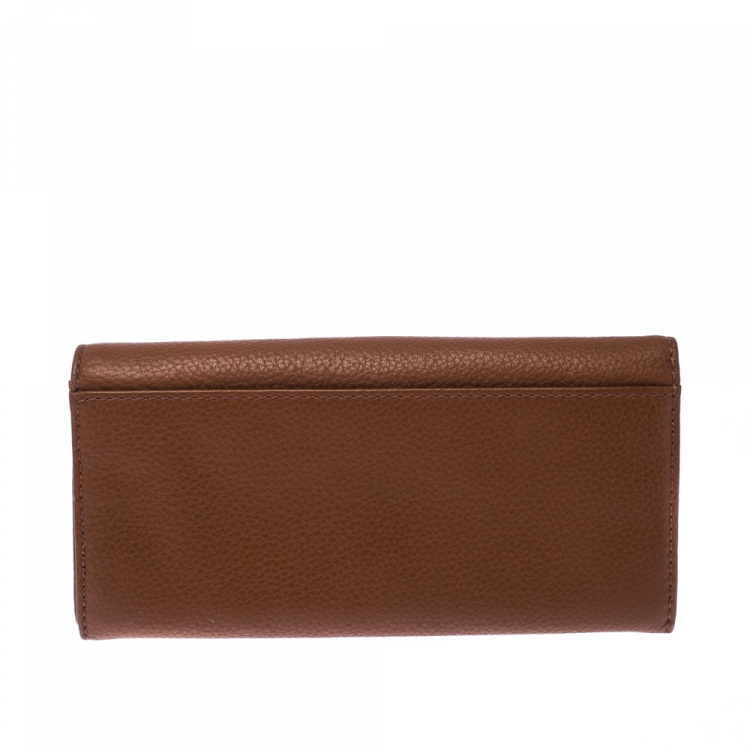 Pre Owned Michael Kors Tan Leather Fulton Wallet