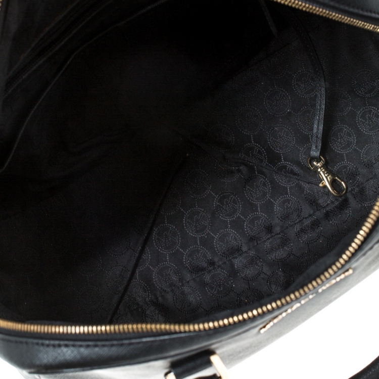 Pre Owned MICHAEL Michael Kors Black Leather Cindy Dome Satchel