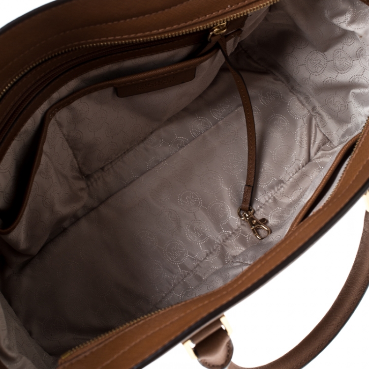 Pre Owned Michael Michael Kors Brown Leather Medium Selma Tote