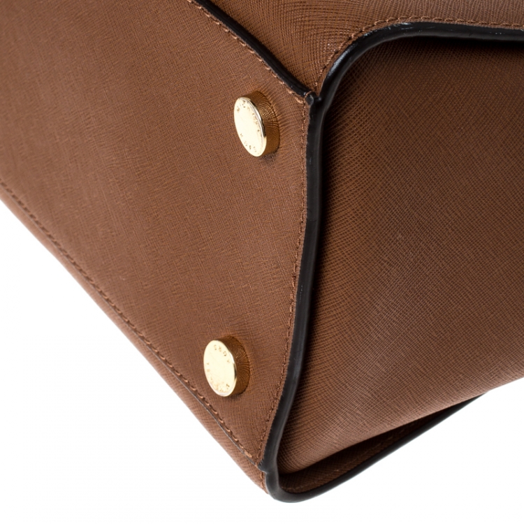 Pre Owned Michael Michael Kors Brown Leather Medium Selma Tote