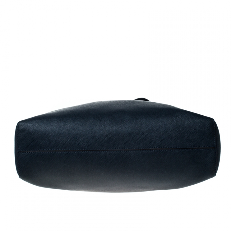 Pre Owned MICHAEL Michael Kors Navy Blue Saffiano Leather Shopper Tote 