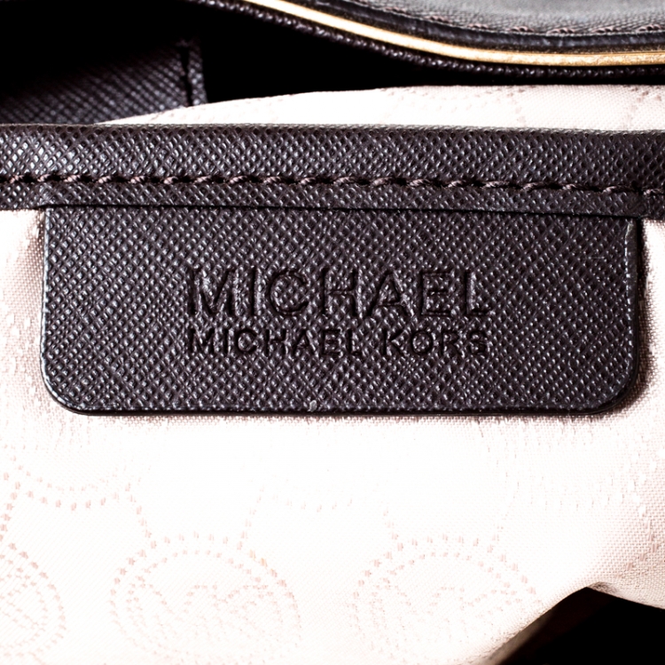 Pre Owned MICHAEL Michael Kors Dark Brown Leather Hamilton Tote