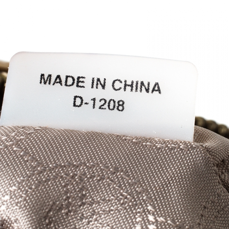 Pre Owned MICHAEL Michael Kors Gold Signature Patent Leather Grayson Satchel