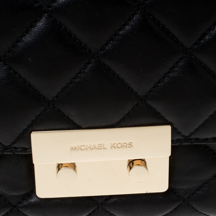 Pre Owned Michael Kors Black Quilted Leather Large Sloan Shoulder Bag