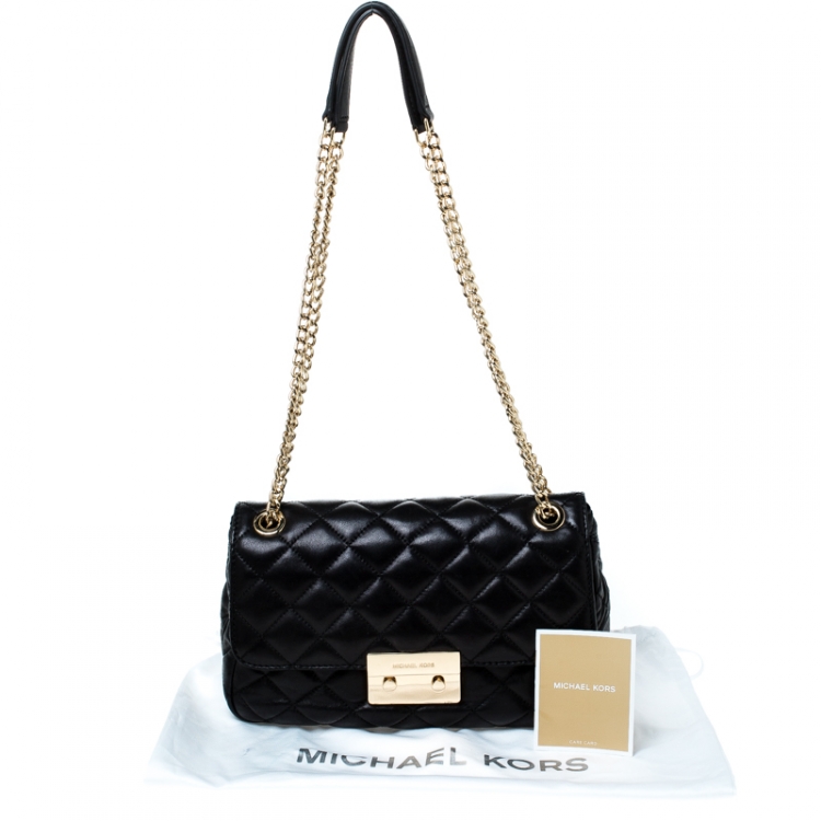 Pre Owned Michael Kors Black Quilted Leather Large Sloan Shoulder Bag