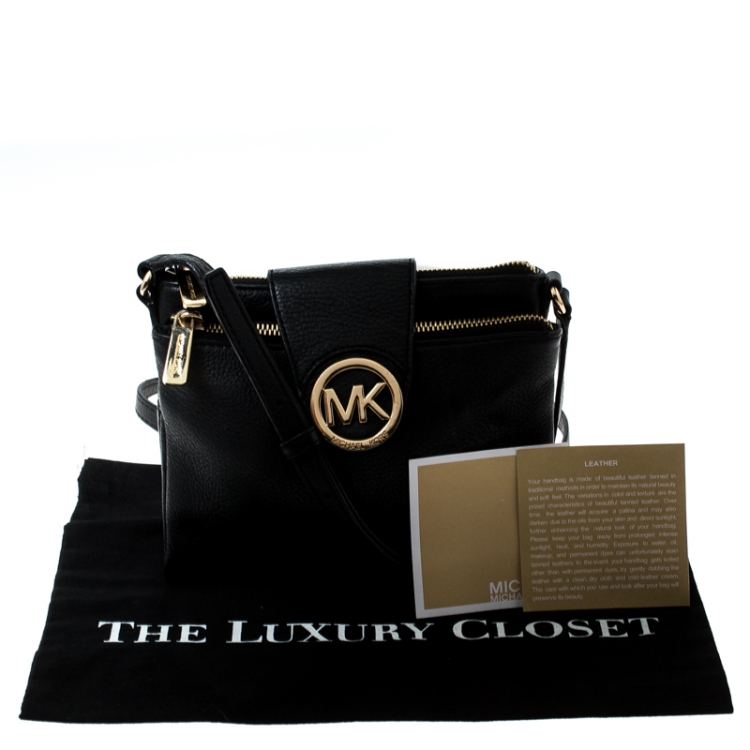 Pre Owned MICHAEL Michael Kors Black Leather Mini Crossbody Bag