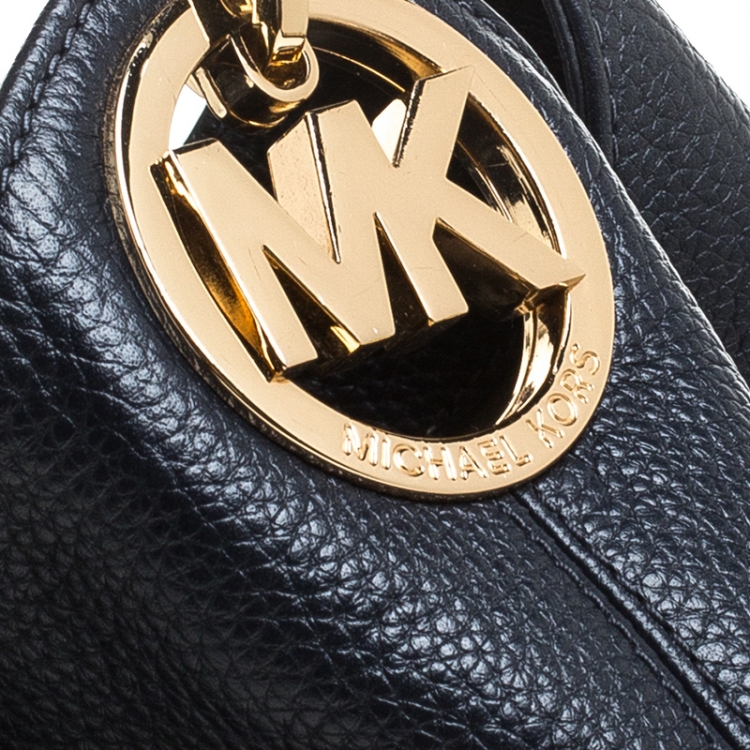 Pre Owned Michael Kors Navy Blue Leather Lillie Hobo 