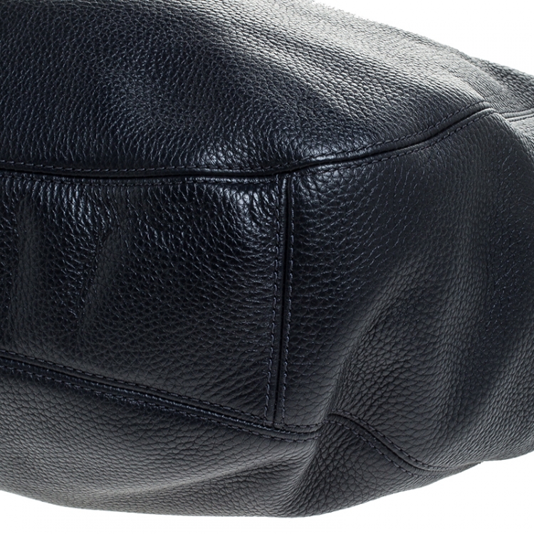 Pre Owned Michael Kors Navy Blue Leather Lillie Hobo 