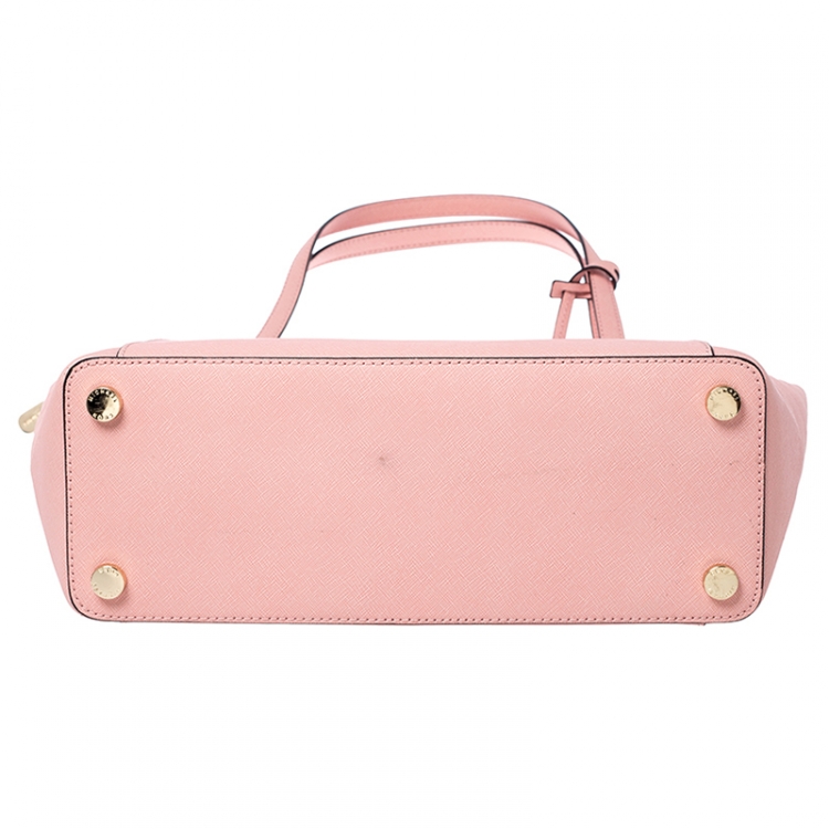 Pre Owned Michael Kors Pale Pink Leather Ciara Tote