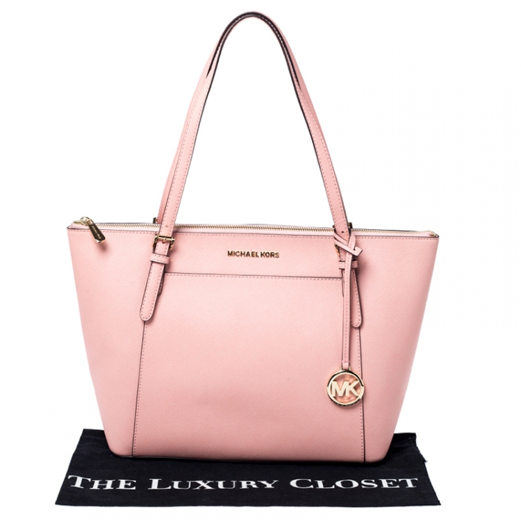Pre Owned Michael Kors Pale Pink Leather Ciara Tote