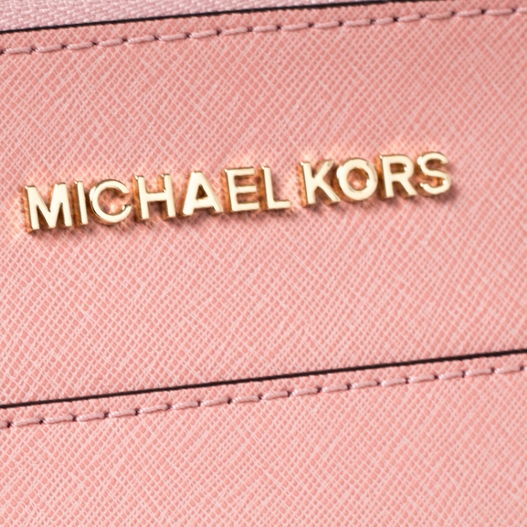 Pre Owned Michael Kors Pale Pink Leather Ciara Tote