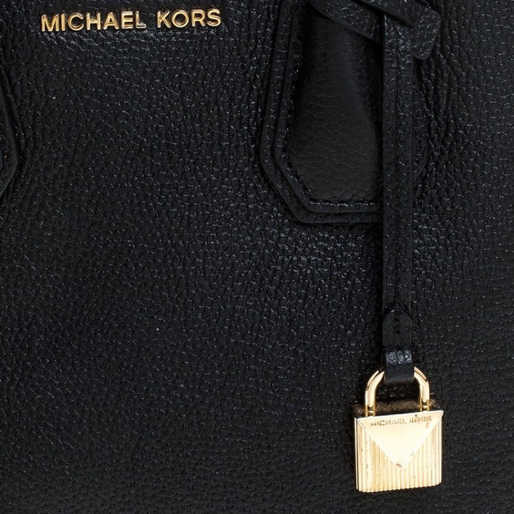 Pre Owned Michael Kors Black Leather Mini Mercer Tote