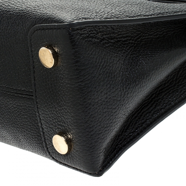 Pre Owned Michael Kors Black Leather Mini Mercer Tote