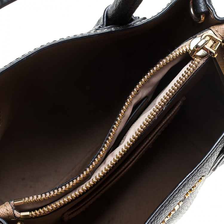 Pre Owned Michael Kors Black Leather Mini Mercer Tote