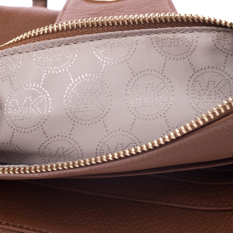 Pre Owned Michael Kors Tan Leather Crossbody Bag