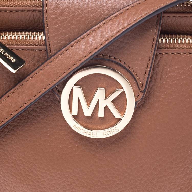 Pre Owned Michael Kors Tan Leather Crossbody Bag