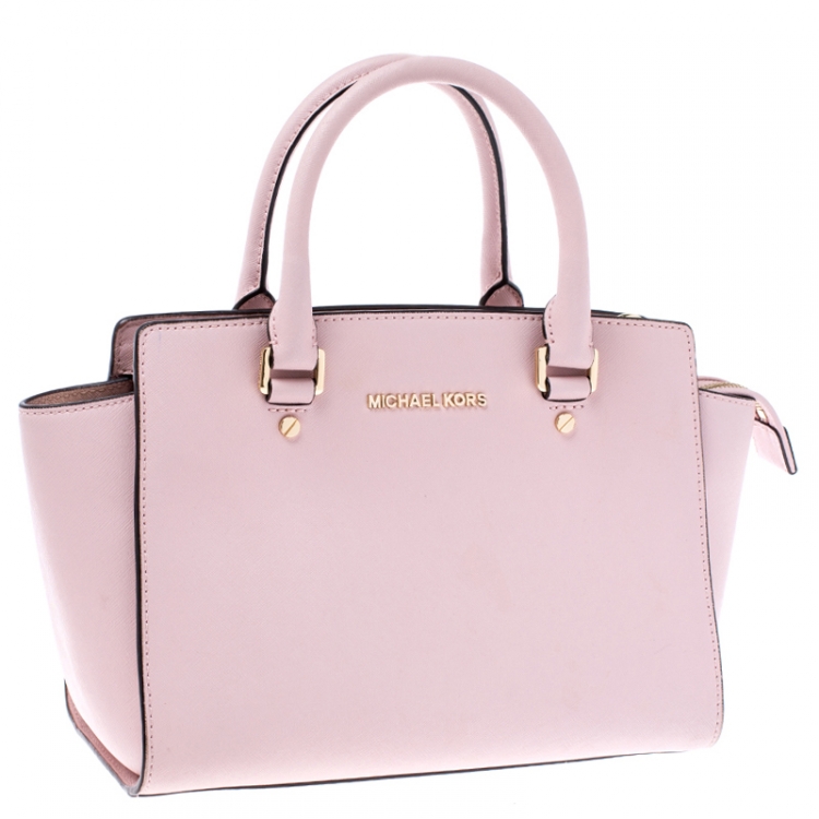 Pre Owned Michael Michael Kors Pink Saffiano Leather Selma Tote