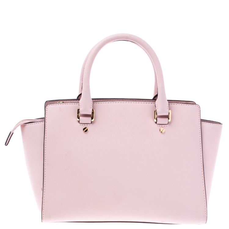 Pre Owned Michael Michael Kors Pink Saffiano Leather Selma Tote