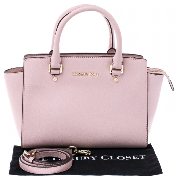 Pre Owned Michael Michael Kors Pink Saffiano Leather Selma Tote